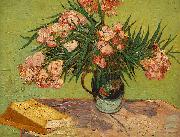 Vincent Van Gogh Vase with Oleanders and Books oil painting reproduction